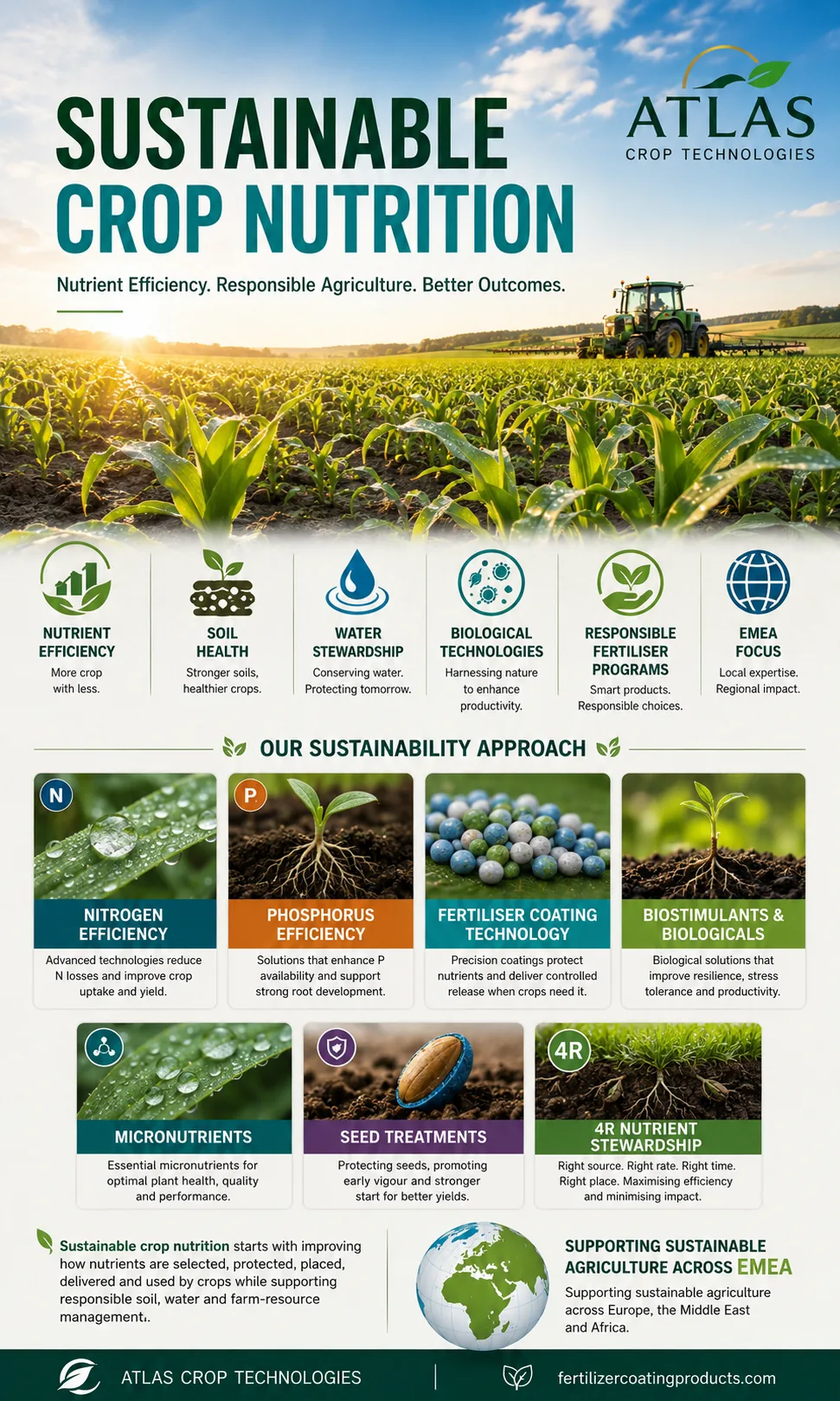 Sustainable crop nutrition supporting productivity, nutrient efficiency, soil and water stewardship